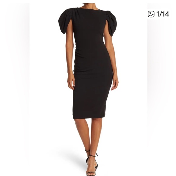 Alexia Admor Dresses & Skirts - Alexia Admor Draped Black Sheath Dress size M